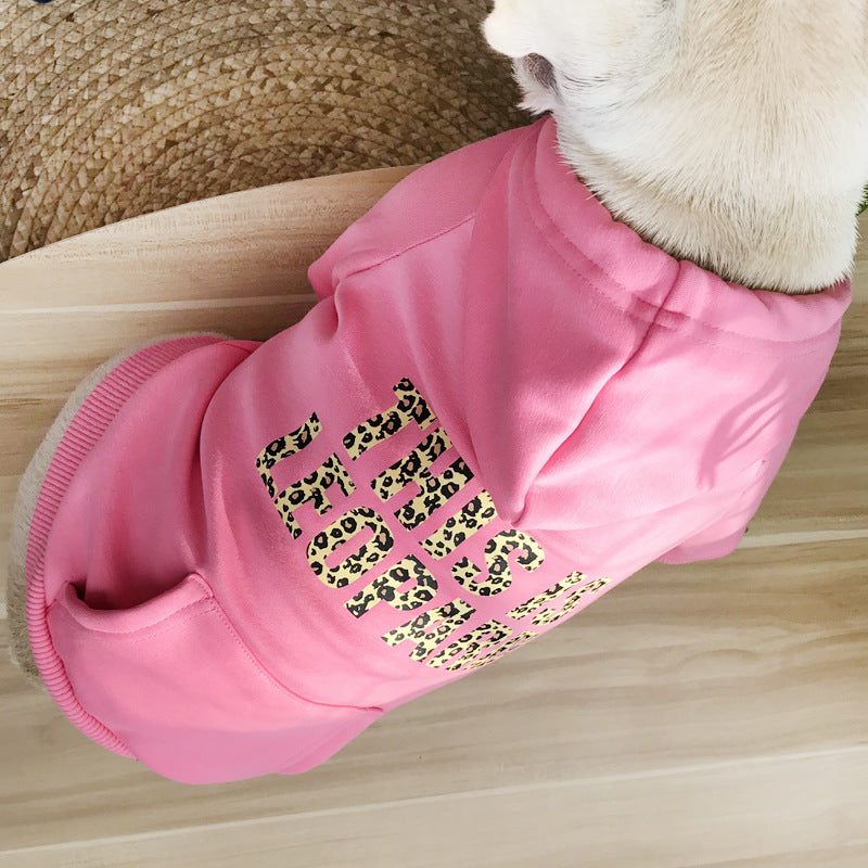 "This is leopard" cotton dog hoodie