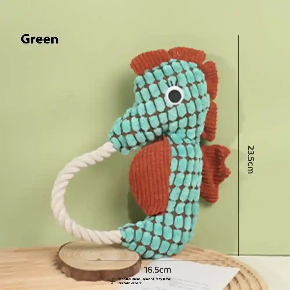 犬用ぬいぐるみタツノオトシゴ - 音付き 23cm