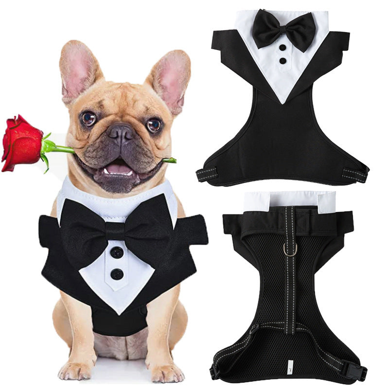Elegant "Smoking" dog harness for special occasions