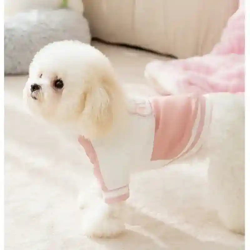 犬用ウサギジャケット - 刺繍入りピンクセーター