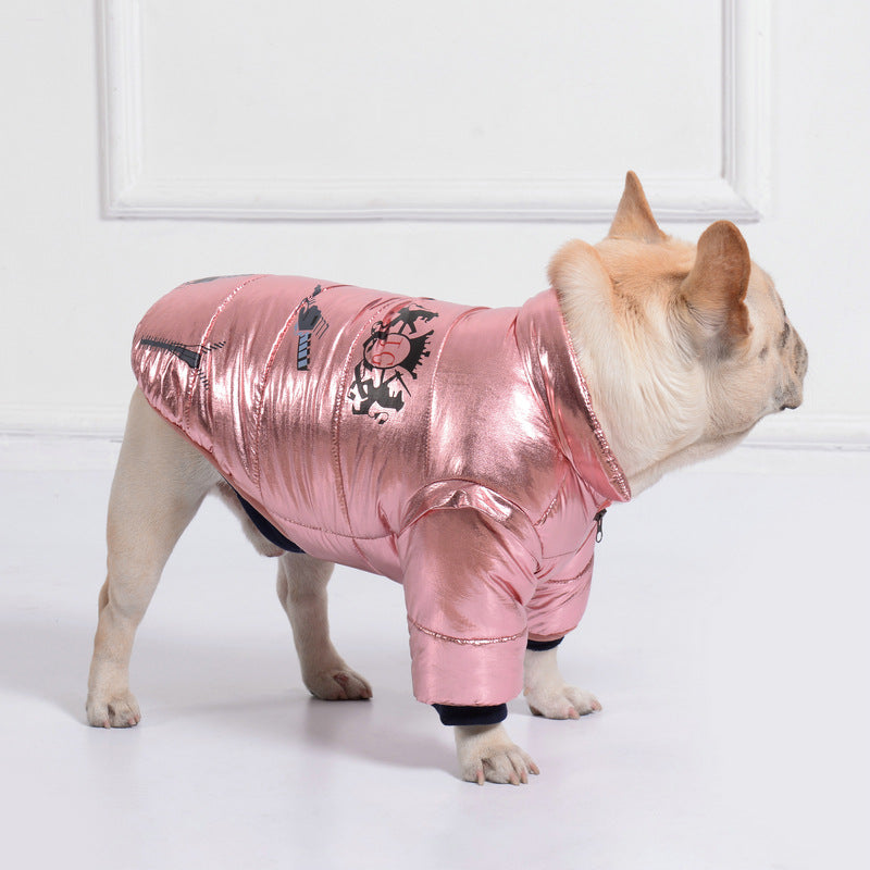 Abrigo Impermeable para Perros Bulldog con Cremallera - Acolchado