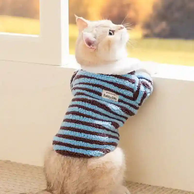 Maglione Tepore a Righe in Pile per Cani e Gatti by Dog Moda