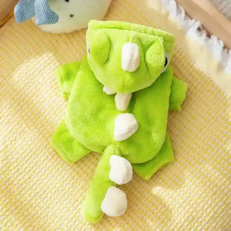 Tutina DINO Dinosauro Cani - Cappuccio Cresta Verde Codina by Dog Moda
