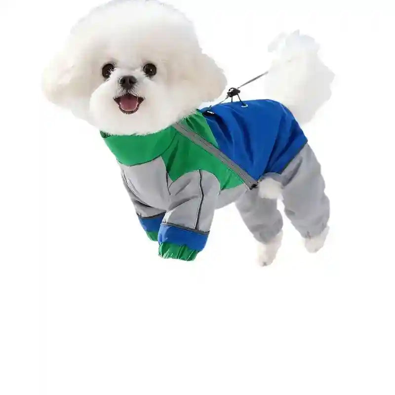 反射素材付き4足犬用レインコート - HipiPet アウトドア