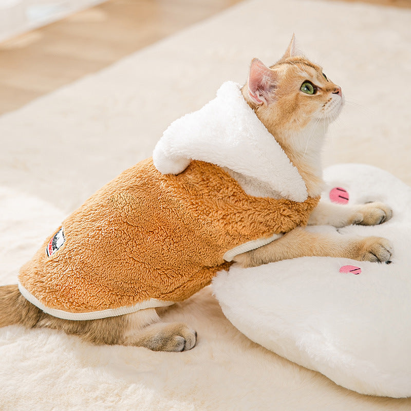 Felpa per Cani in Morbido Pile con Cappuccio e Pompom – Comfort e Stile per il Tuo Amico a Quattro Zampe - Dog Moda