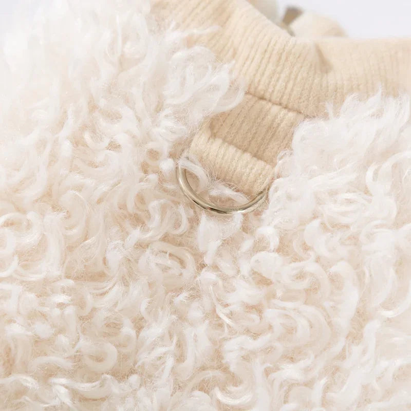 Gilet Lana Agnello Cani Gatti - Panda You Shine Bianco