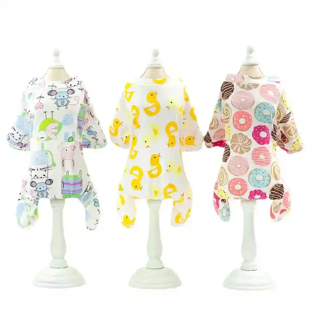 Mono Donuts para Perros - Pijama de 4 Patas en Algodón