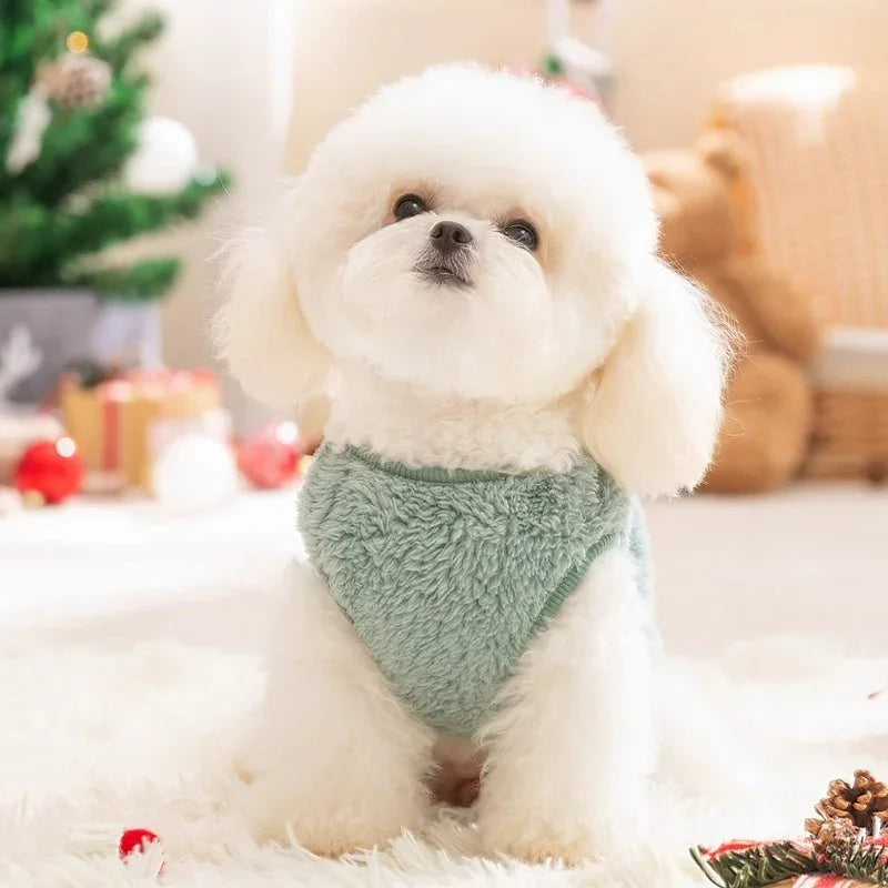 Weihnachts-Fleece-Hundemantel - Ärmellose Winterweste