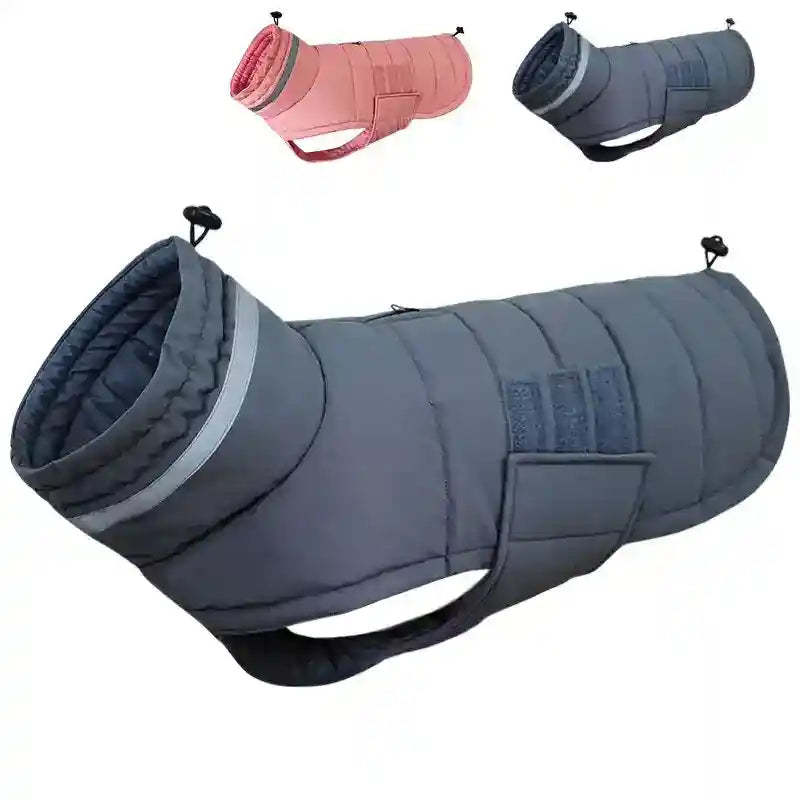Abrigo impermeable para perros con velcro y detalles reflectantes