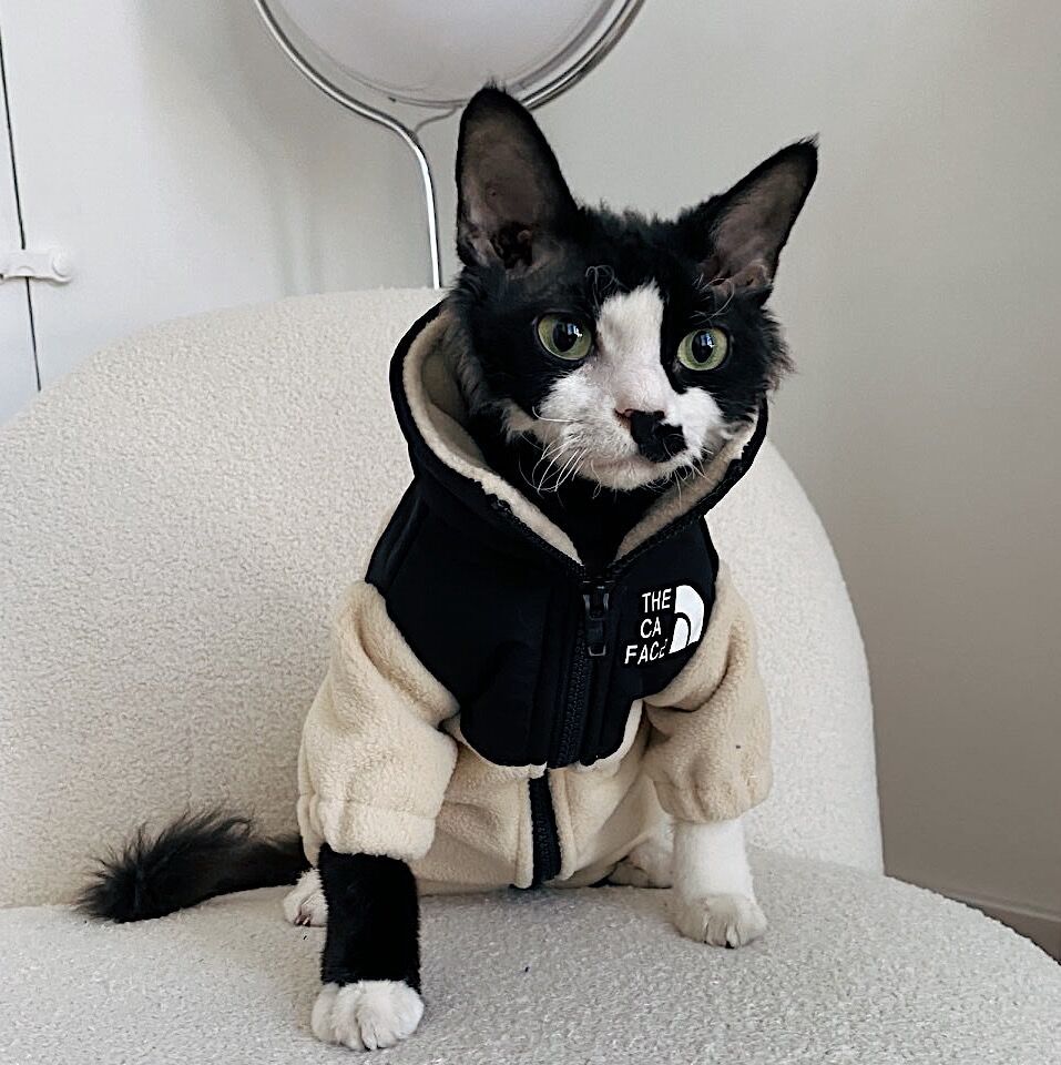 "The CAT Face" Cat Fleece Sweatshirt - Sporty and Warm with Zip