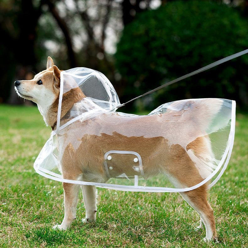 Impermeabile per Cani Trasparente con Cappuccio - Antipioggia EVA