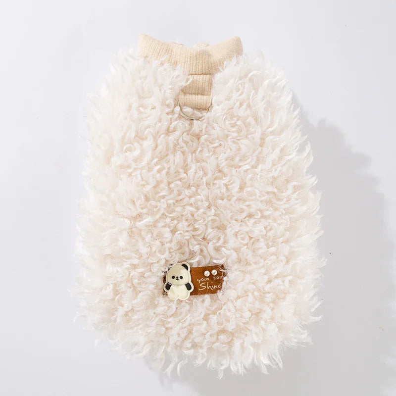 Gilet Lana Agnello Cani Gatti - Panda You Shine Bianco