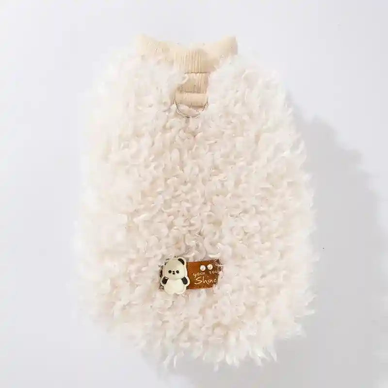 Gilet Lana Agnello Cani Gatti - Panda You Shine Bianco by Dog Moda