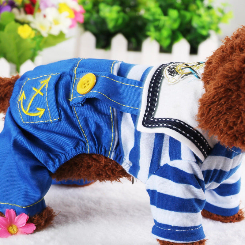 Maglione per Cani con Bretelle e Taschino Ancora Marinaro by Dog Moda