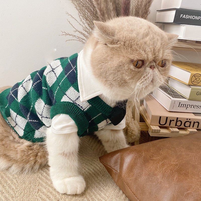 Vestito Elegante per Cani e Gatti "Collegge" - Stile Universitario