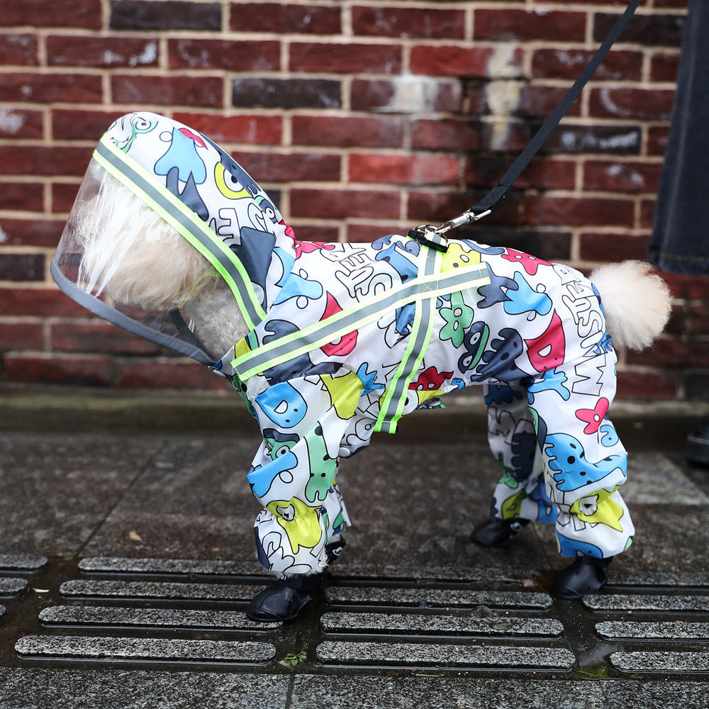 Impermeabile per Cani - Modello Travel con Protezione Totale pettorina integrata - Dog Moda