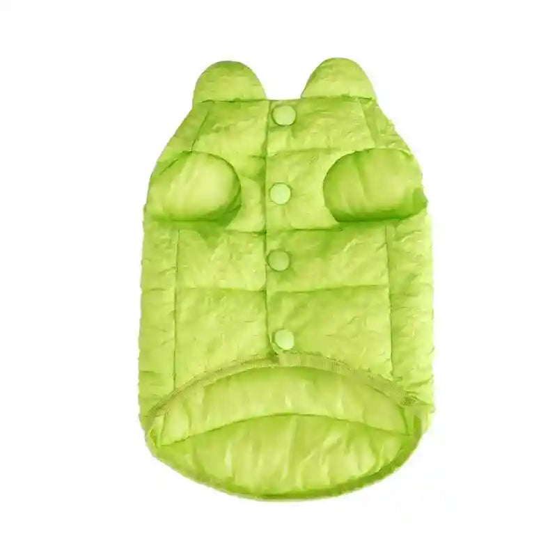 Cappotto ZeZe Gatti Verde - Smanicato Collo Alto S-M-L by Dog Moda