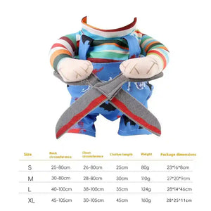 Costume Chucky per Cani e Gatti - Halloween Spaventoso by null