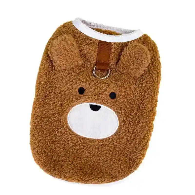 Abrigo de forro polar para perros Osito - Chaleco con anillo