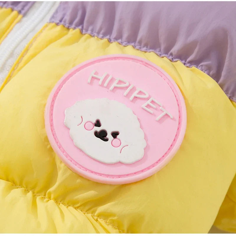 Autumn And Winter Dog High-end Macaron Thickened Zipper Bear Warm Four-legged Cotton-padded Jacket, Cat Cotton-padded Jacket, Pet Clothes