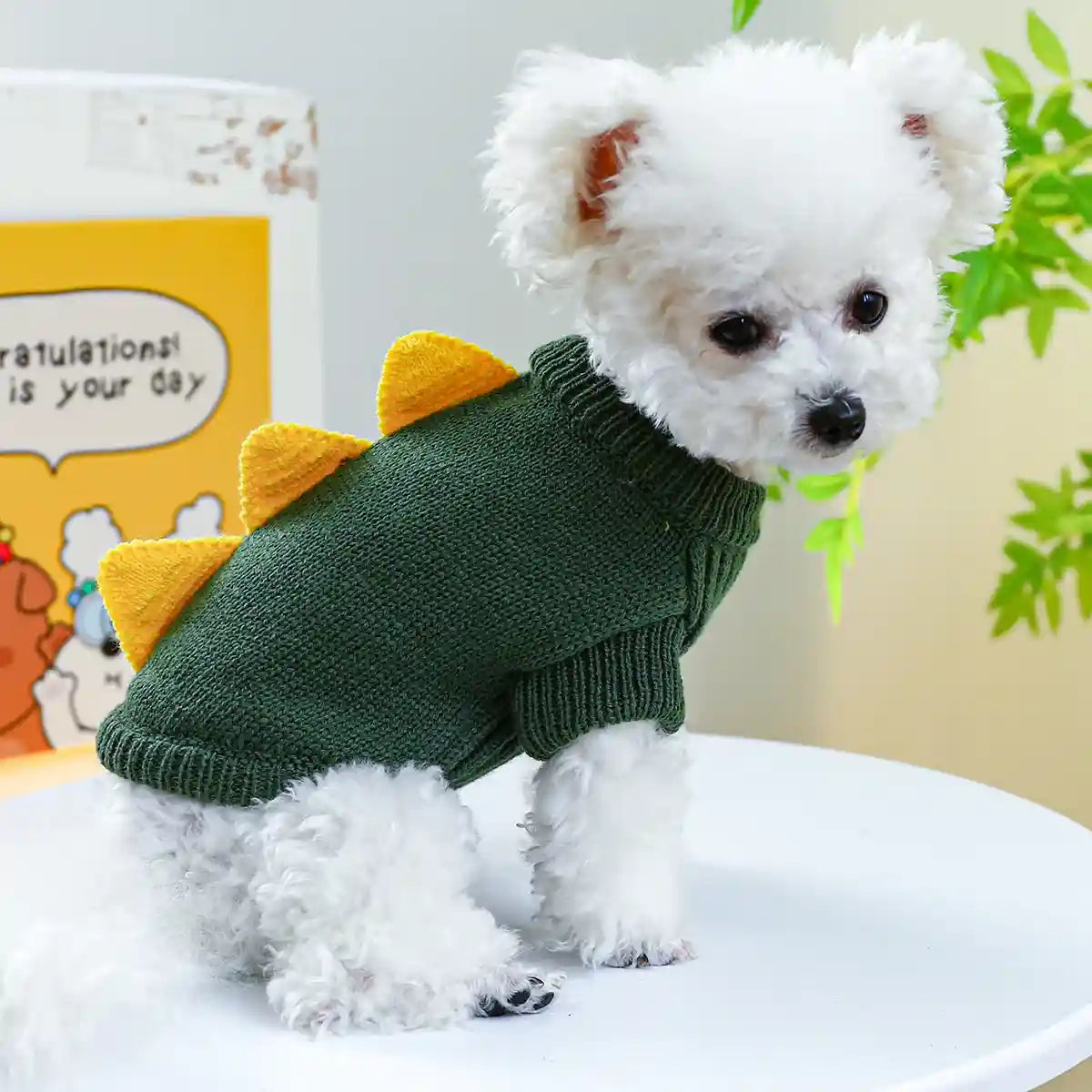 Maglione Dinosauro per Cani - Cresta 3D e Caldo by Dog Moda