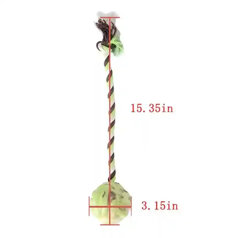 犬用ゴムボールロープおもちゃ - インタラクティブ引っ張り遊び