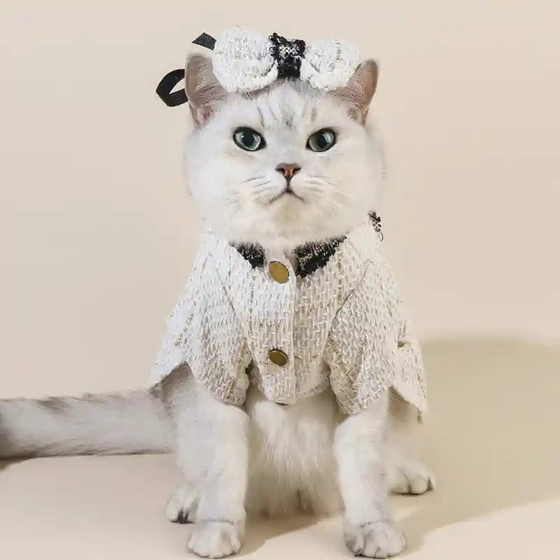 Vestito Elegante per Gatti con Cappellino o Fiocchetto by Dog Moda