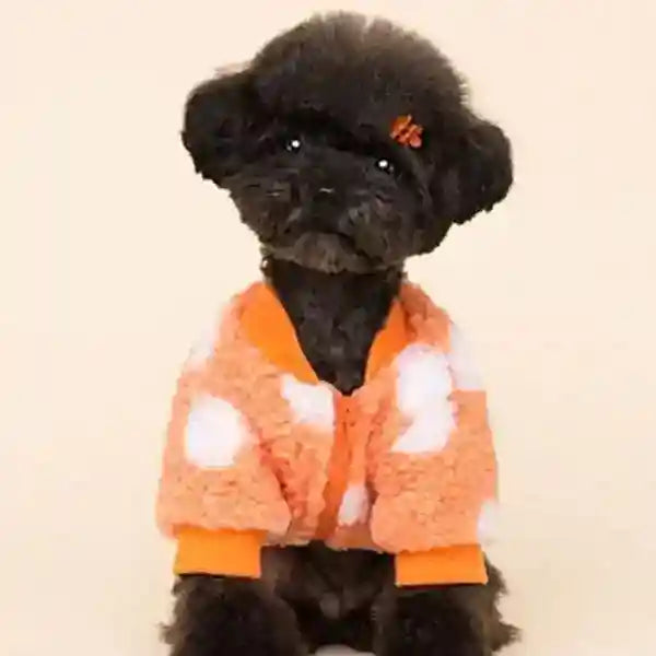 Cappotto in Pile per Cani "Pomerania" Fantasia Pois con Zip Addome by Dog Moda