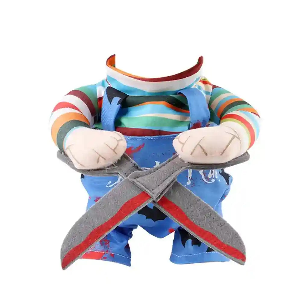 犬と猫用チャッキーコスチューム - ハロウィンの怖い衣装