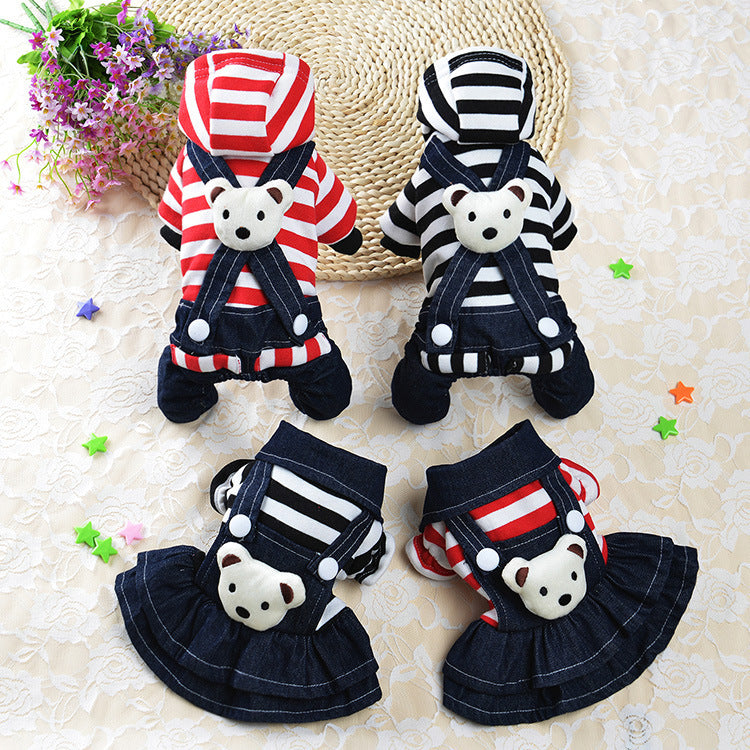 TeddyStyle - Vestitino Elegante per Cani con Salopette o Gonnellina - Dog Moda