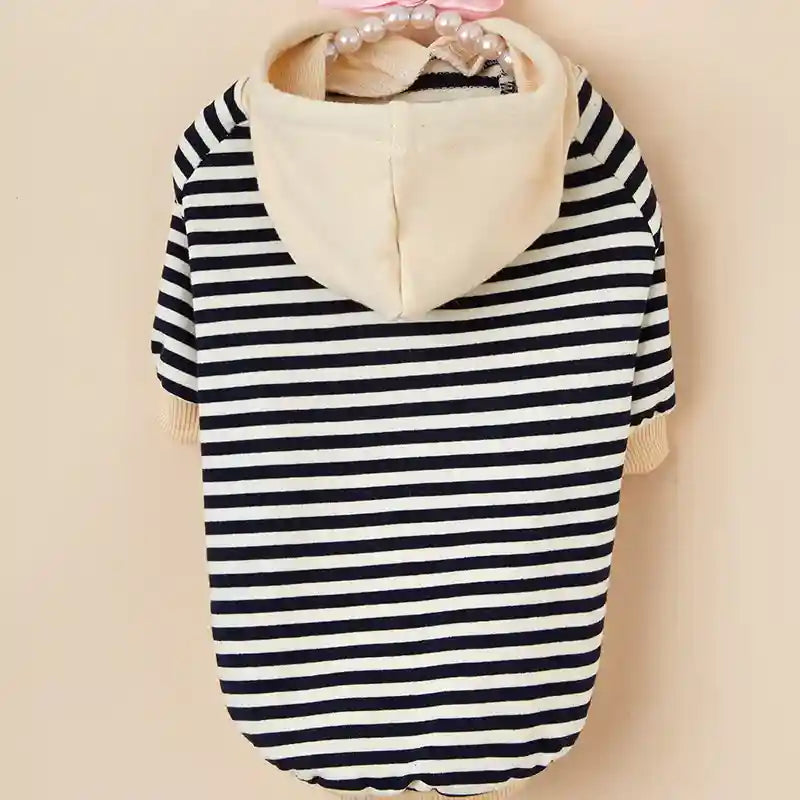 Maglione Cani Gatti Righe Cappuccio - Caldo e Trendy by Dog Moda