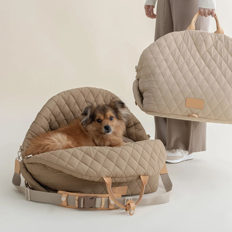 Trasportino Pieghevole Gatti Cani Lusso Manici Pelle by Dog Moda