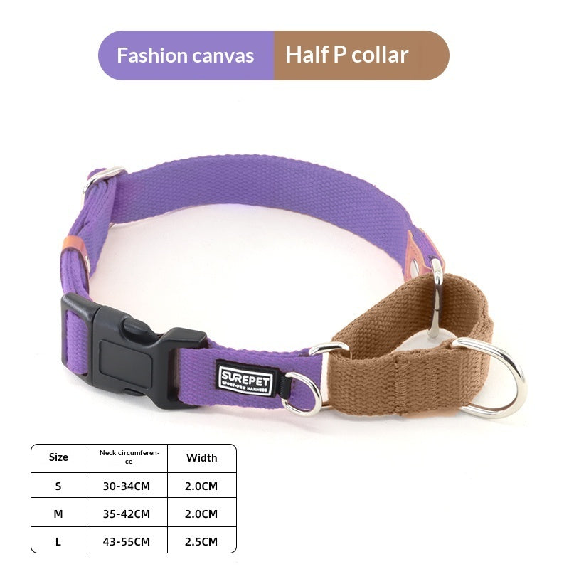 Collare Cane Canvas Targhetta ID Anti-Smarrimento