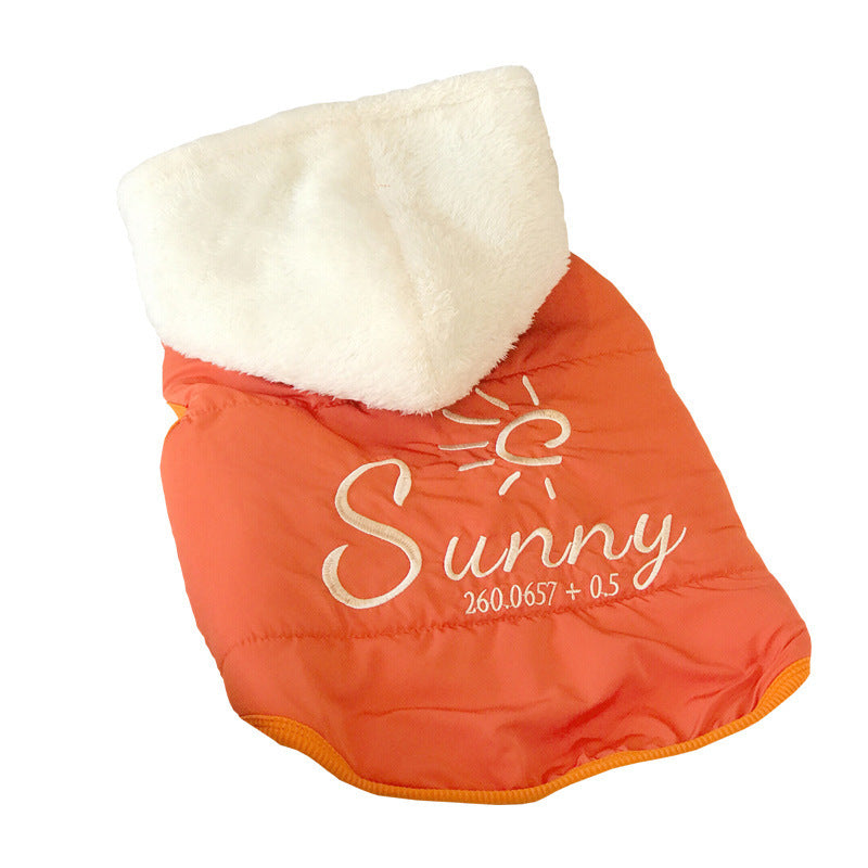 Sunny Doppelseitiger ärmelloser Hunde-Hoodie – mit Kapuze