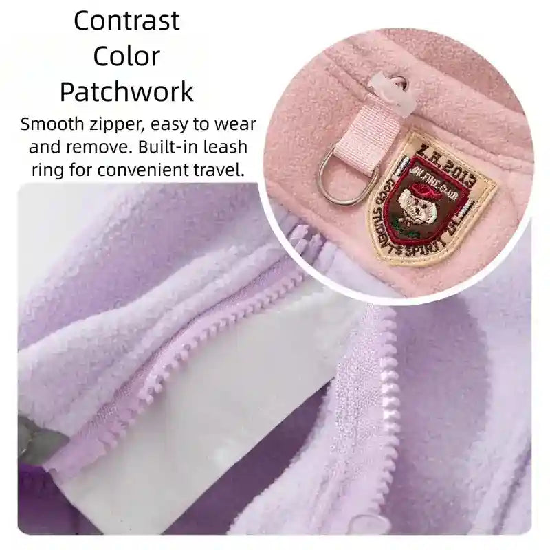 Abrigo de forro polar para perros Spirit con cremallera y anillo para correa