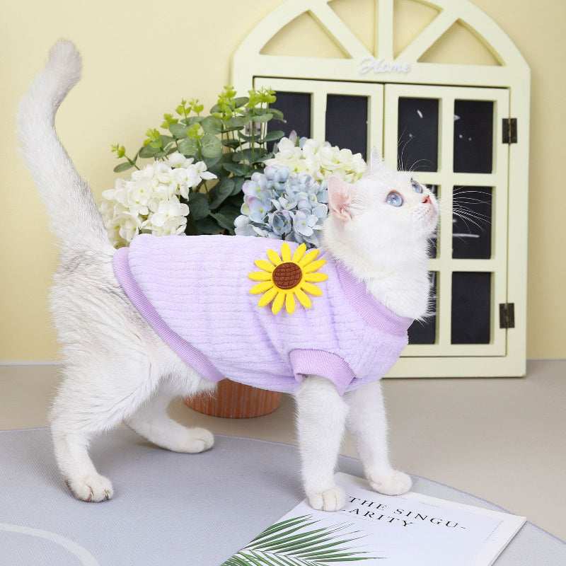Maglietta Gatto Sunnyflower – Colori Pastello Traspiranti