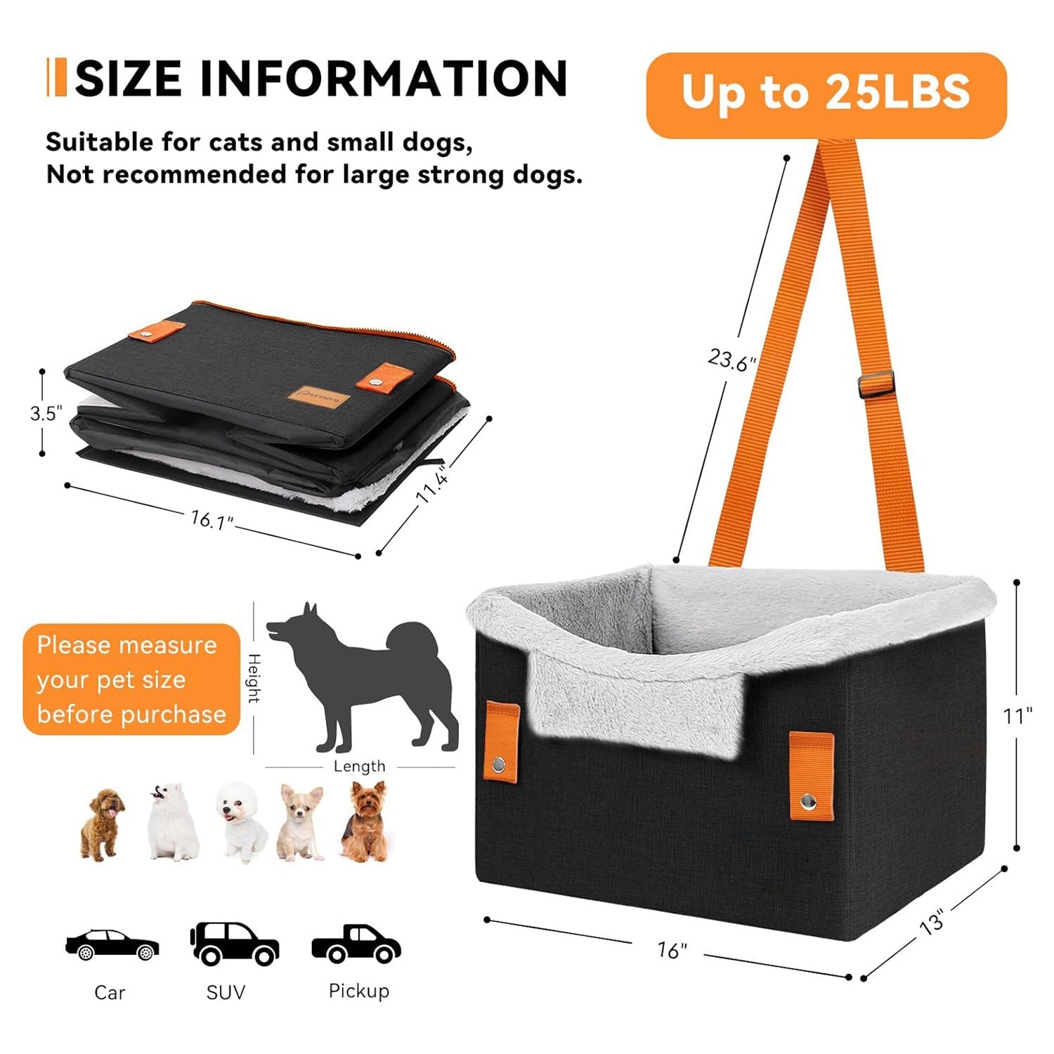 Dog Car Seat “Comfy Ride” per Cani Fino a 11kg – Sicurezza e Comfort in Viaggio! - Dog Moda