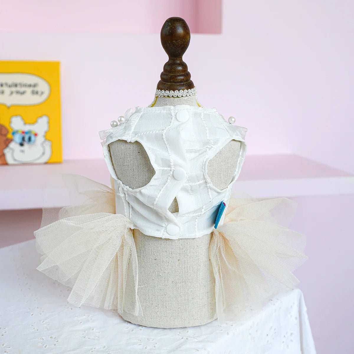 Dog Clothing Tulle Tutu Skirt Chest And Back High - end Wedding Dress - Dog Moda