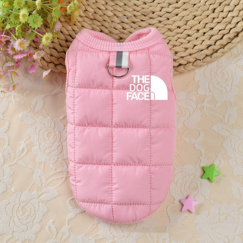 "The Dog Face" Sleeveless Dog Coat with Harness Ring