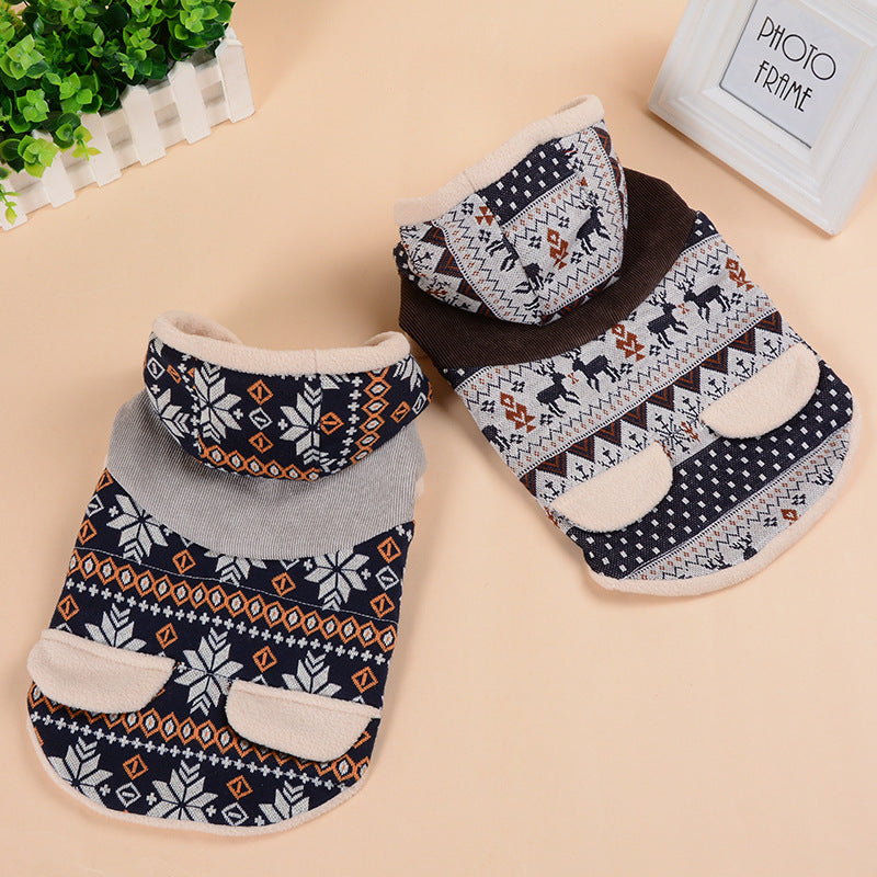 Bijou Noir Christmas Coat - Reindeer and Hood