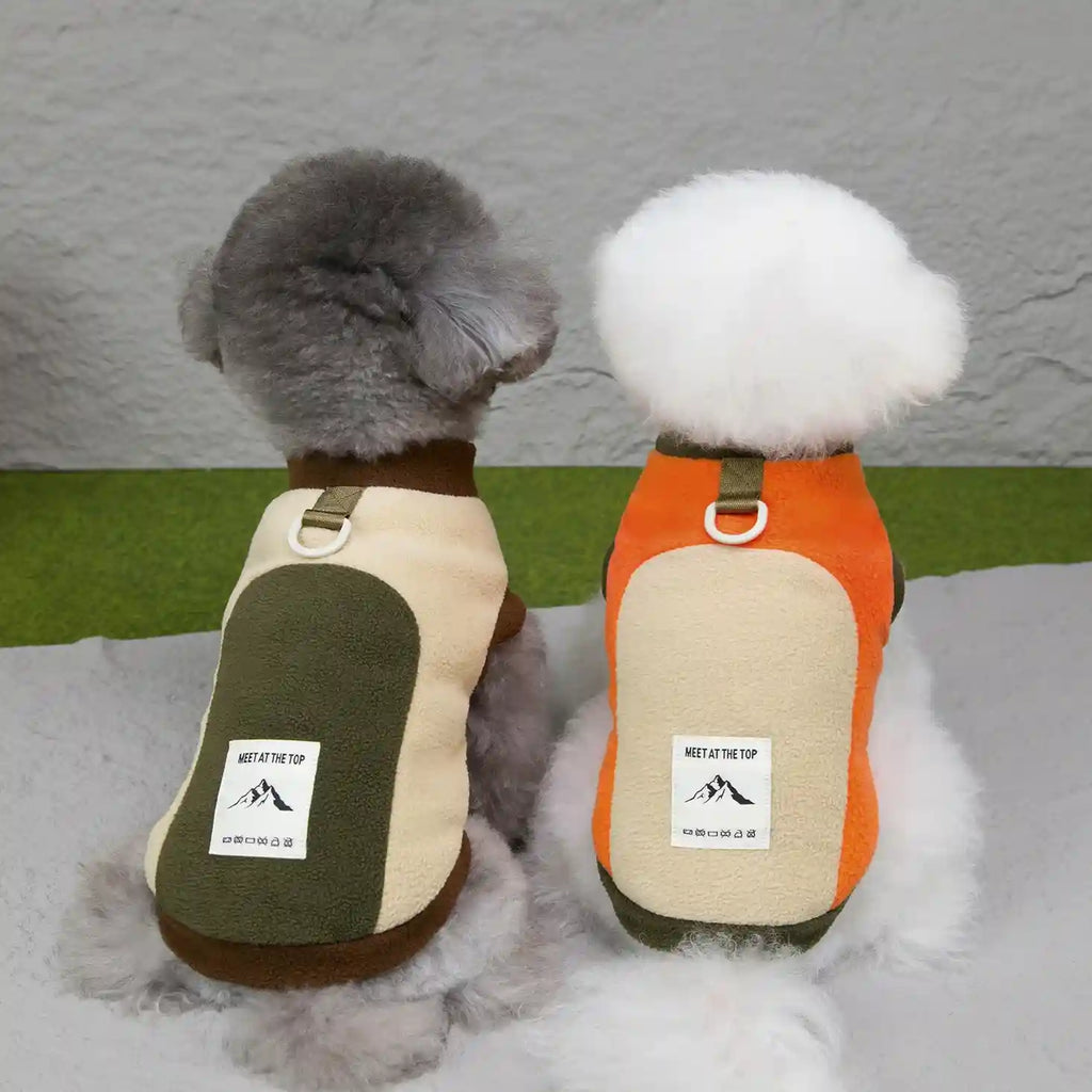 Felpa Cani Mountain Pile Sherpa Anello Pettorina Inverno