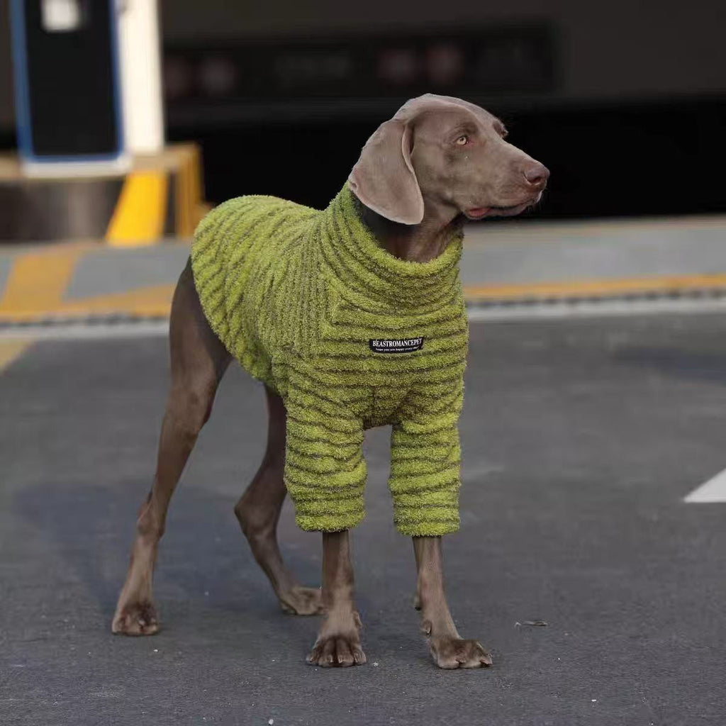 Cappotto Cani Weimaraner a Righe - Taglie Grandi