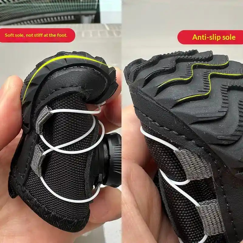 Hundskor halkfria vinterfoder system med knapp