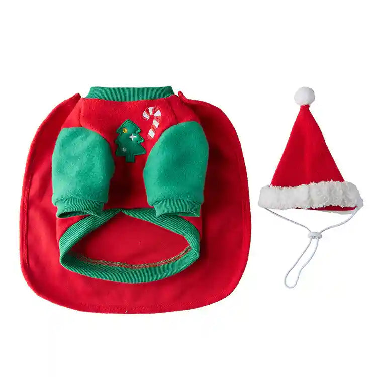 Tutina Natale Cane 4 Zampe - Pigiama Babbo Natale Verde by Dog Moda