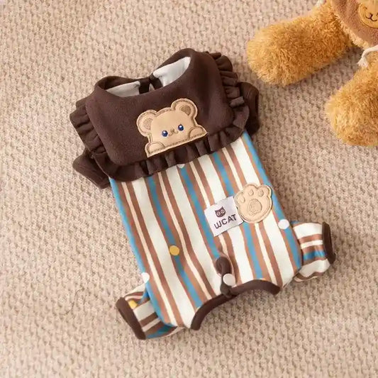 Tutina Arlecchino per Cani a Righe con Orsetto 4 Zampe by Dog Moda