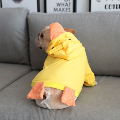 Dog Sweatshirt "Donald Duck" - Yellow with Orange Hood and Beak