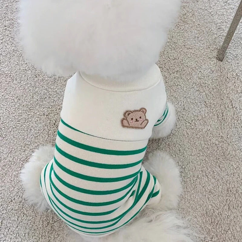Pyjama pour chiens avec ourson à rayures - Couverture 4 pattes