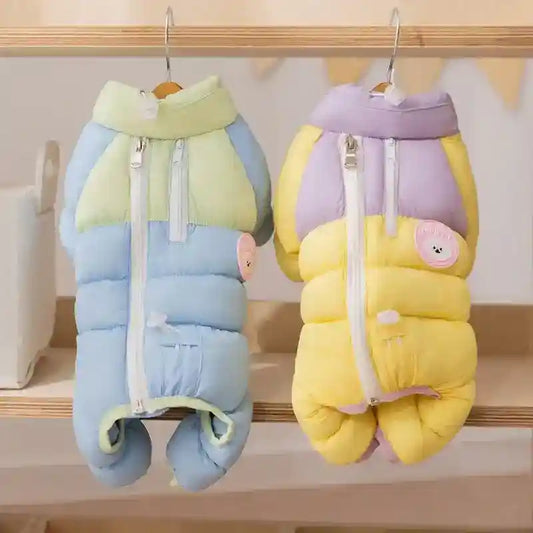 Autumn And Winter Dog High-end Macaron Thickened Zipper Bear Warm Four-legged Cotton-padded Jacket, Cat Cotton-padded Jacket, Pet Clothes by Dog Moda