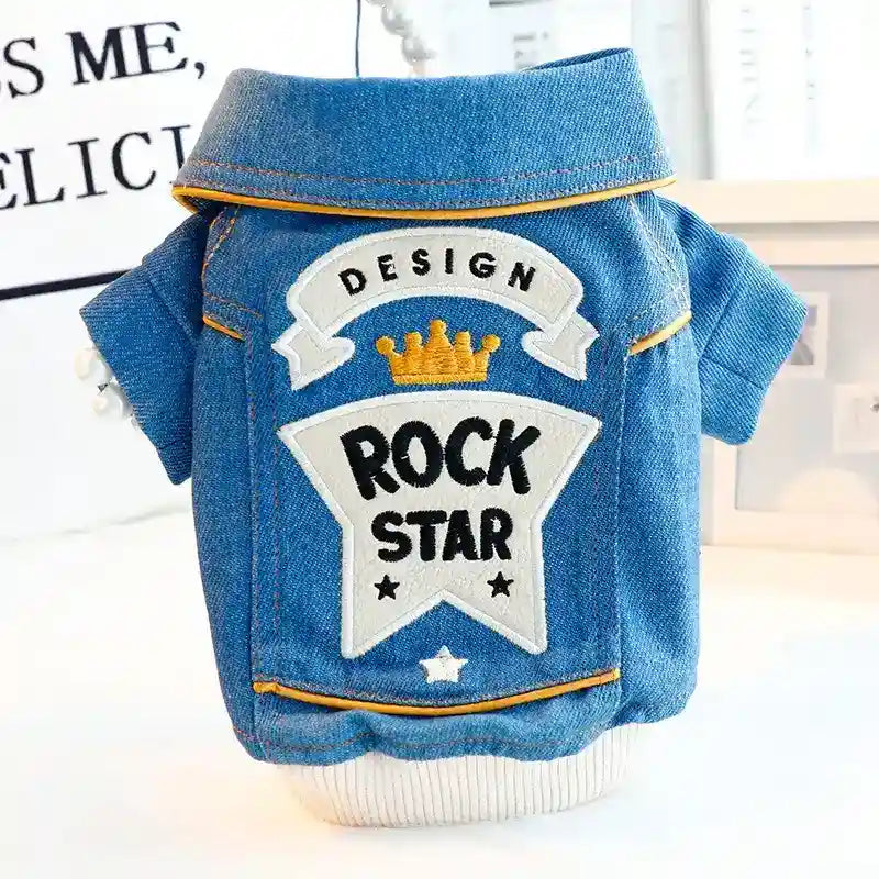 Giacca Jeans per Cani Rock Star | Giaccone Cane Stile Rock by Dog Moda