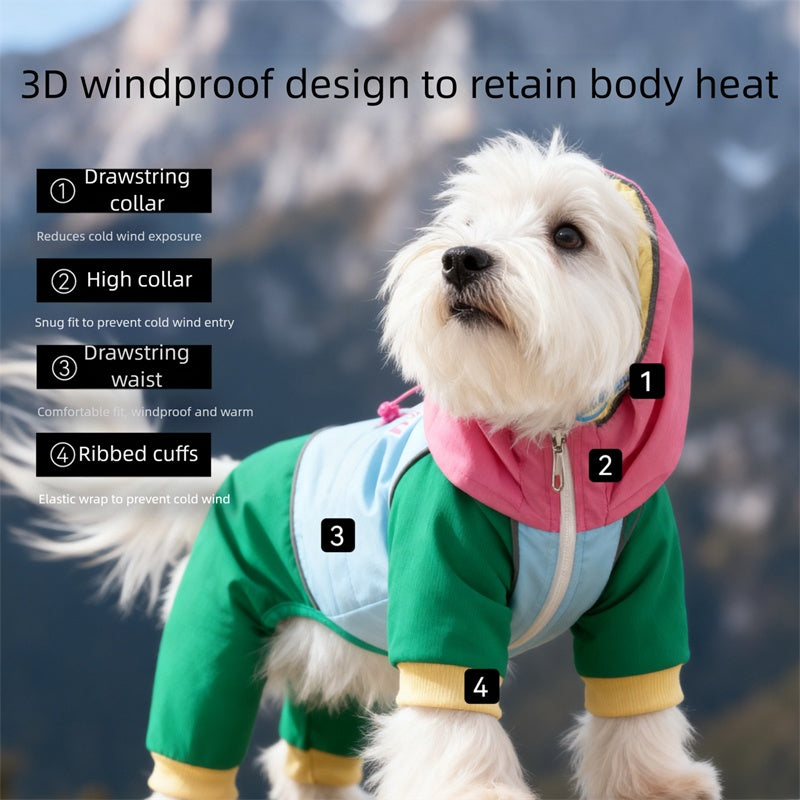 Cloud Style Dog Raincoat with Reflective Hood